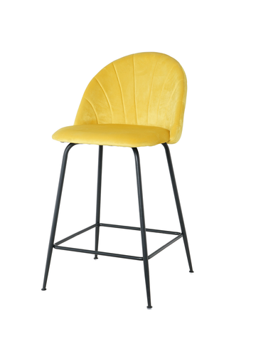 Round Back Kitchen Stool (Fixed Height) - Yellow