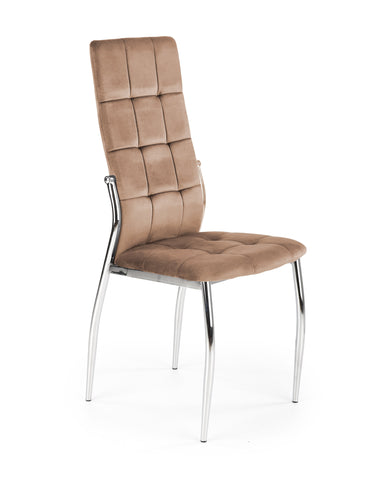 Velvet Dining Chair (Long Back) - Beige