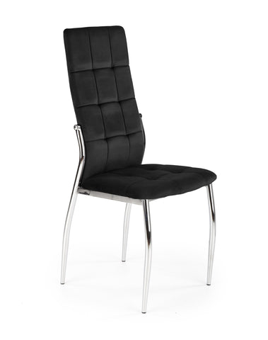 Velvet Dining Chair (Long Back) - Black