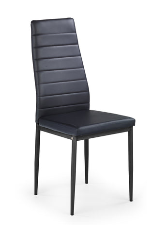 PU Leather Dining Chair (Long Back) - Black