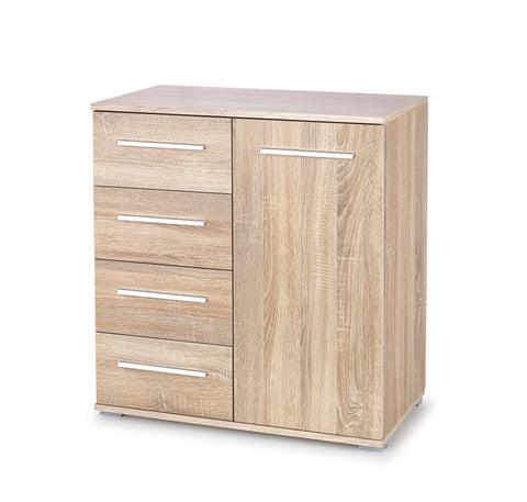 Chest - 1 Door, 4 Drawers (Oak)