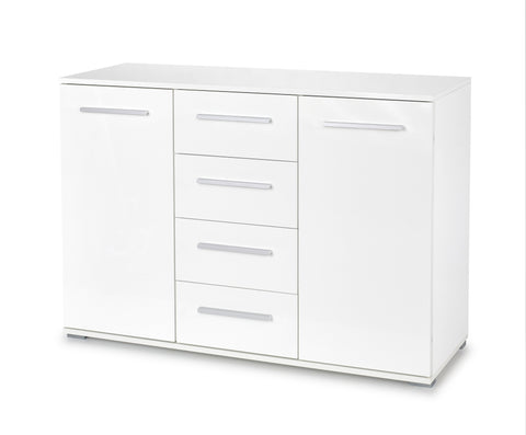 Chest - 2 Doors, 4 Drawers (White Gloss)