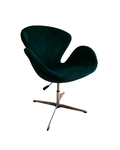 Velvet Statement Armchair (Adjustable Height) - Green