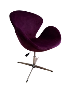 Velvet Statement Armchair (Adjustable Height) - Purple