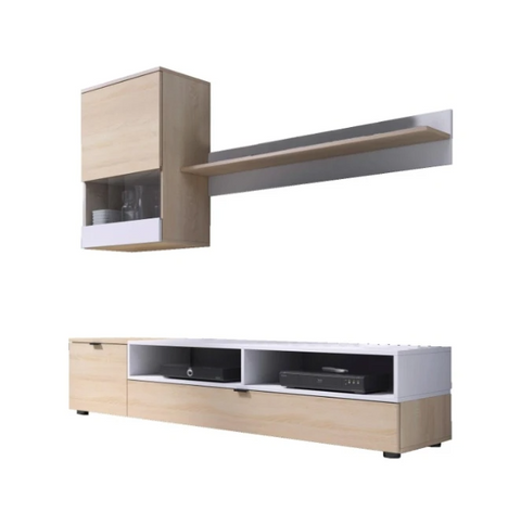 TV Unit - White and Oak