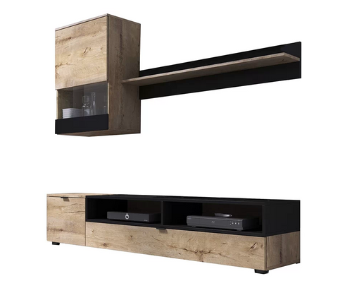 TV Unit - Black and Oak