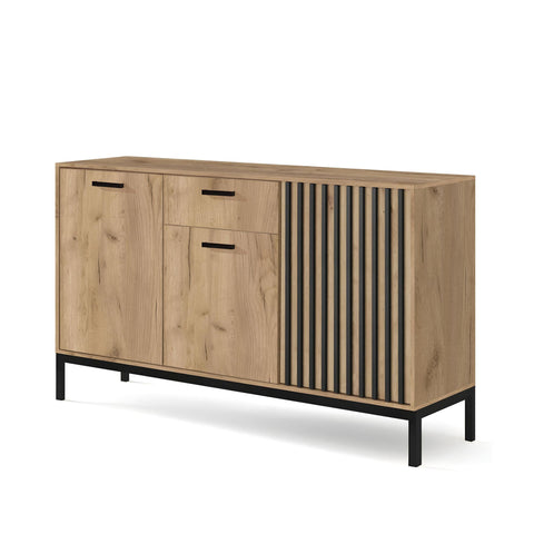 Oak/Black Sideboard