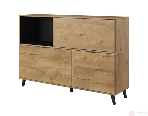 Lefkas Oak/Black Sideboard