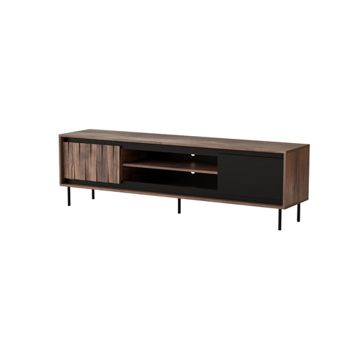 Walnut/Black TV Unit