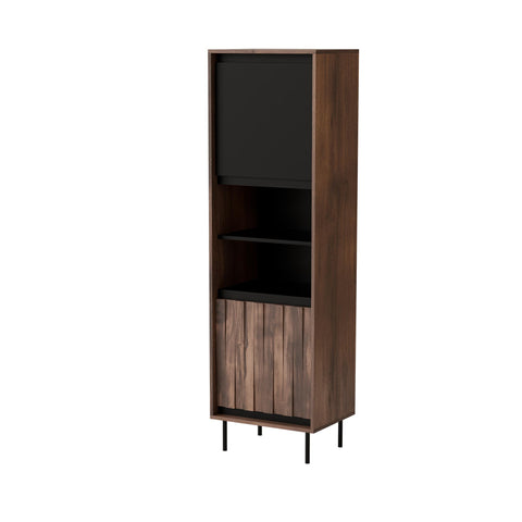 Walnut/Black Display Cabinet