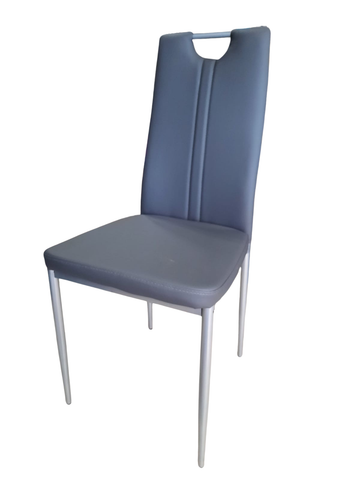 PU Leather Dining Chair (Long Back) - Grey