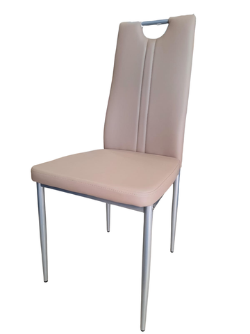 PU Leather Dining Chair (Long Back) - Cream