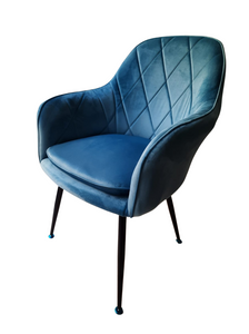 Velvet Armchair (Diamond Back) - Light Blue