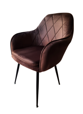 Velvet Armchair (Diamond Back) - Brown