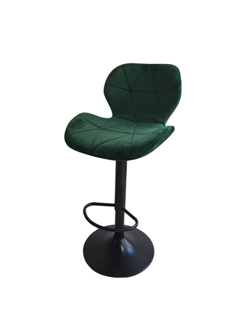 Velvet Kitchen Stool (Adjustable Height) - Green