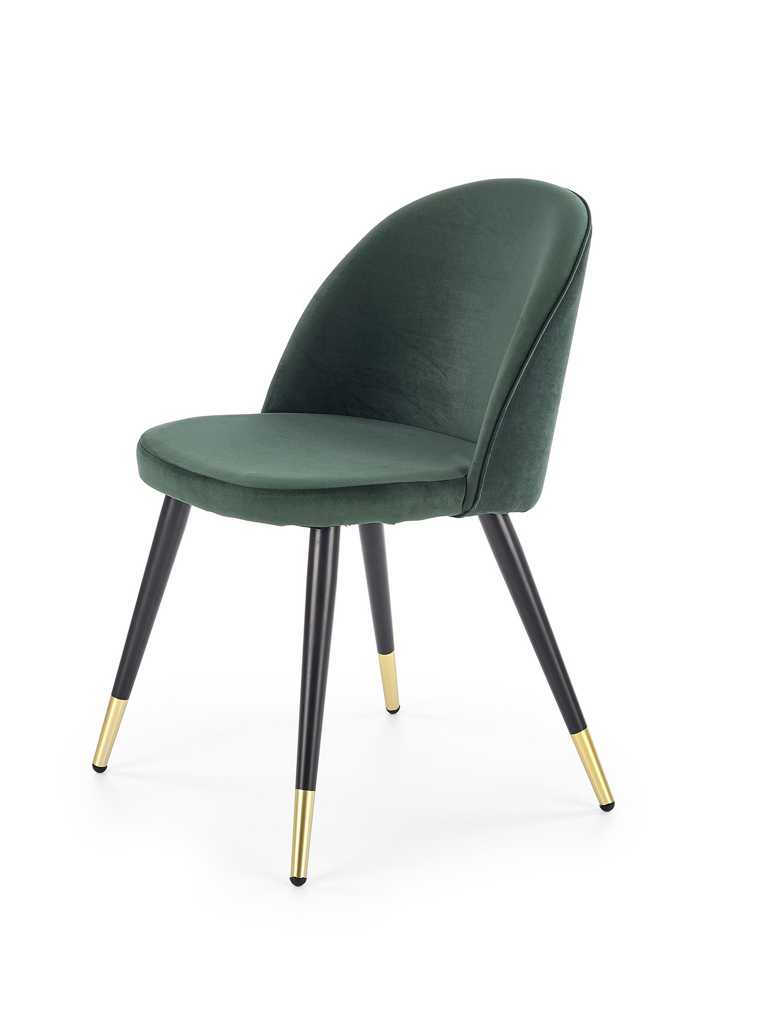 Velvet Dining Chair with Gold Leg Tips - Green