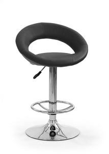 PU Leather Kitchen Stool (Adjustable Height) - Black