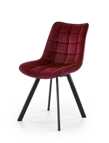 Quilted Velvet Dining Chair - Maroon