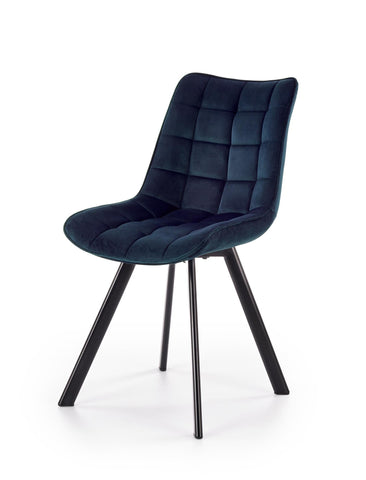 Quilted Velvet Dining Chair - Navy Blue